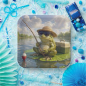 Frog Fishing From a Lily Pad ペーパープレート (パーティー)