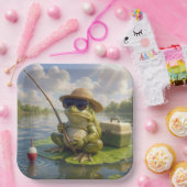 Frog Fishing From a Lily Pad ペーパープレート (パーティー)