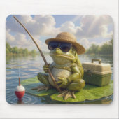 Frog Fishing From a Lily Pad マウスパッド (正面)