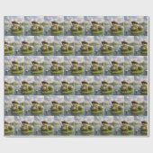 Frog Fishing From a Lily Pad ラッピングペーパー (フラット)