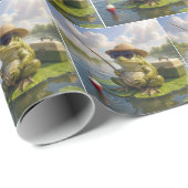 Frog Fishing From a Lily Pad ラッピングペーパー (ロールコーナー)