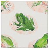 FROG FLOATかわいい水色のカエル ファブリック (クローズアップ)