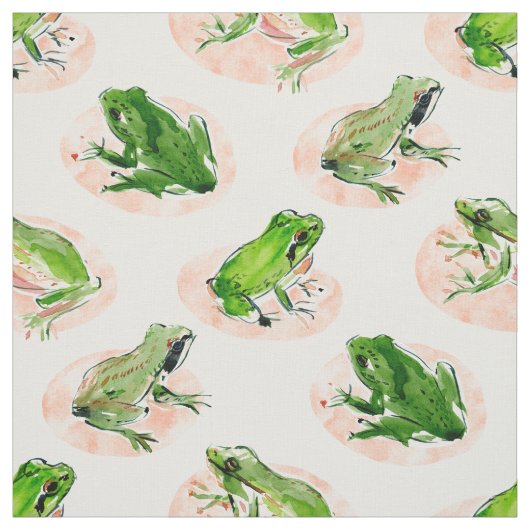 FROG FLOATかわいい水色のカエル ファブリック (見本)