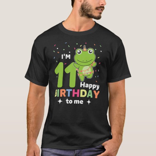 Frog For 11th Birthday For Children Eleven Years O Tシャツ (正面)