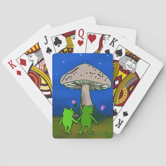 Frog Friends Couple Whimsical Cute Playing Cards トランプ (裏面)