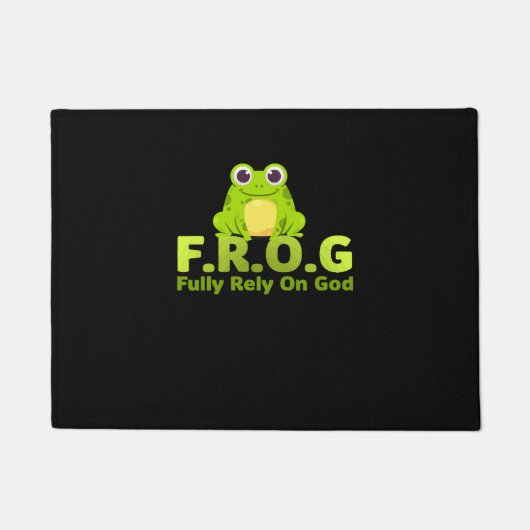 FROG funny definition fully rely on god ドアマット (正面)