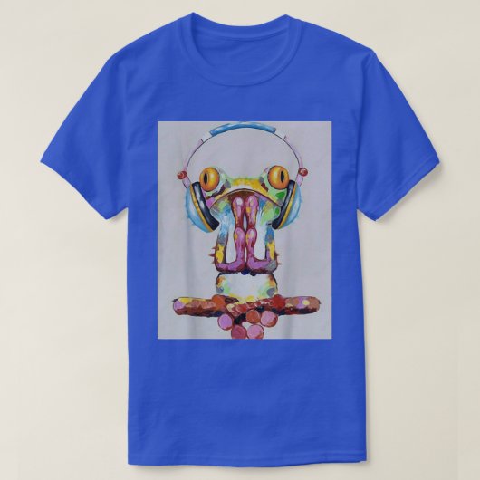 Frog funny music tシャツ (デザイン正面)