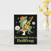 Frog Guitar-jeremiah Was Bullfrog Funny Saying  カード (黄色い花)