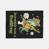 Frog Guitar-jeremiah Was Bullfrog Funny Saying  フリースブランケット (正面(横))