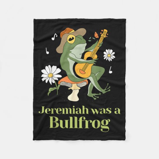 Frog Guitar-jeremiah Was Bullfrog Funny Saying  フリースブランケット (正面)