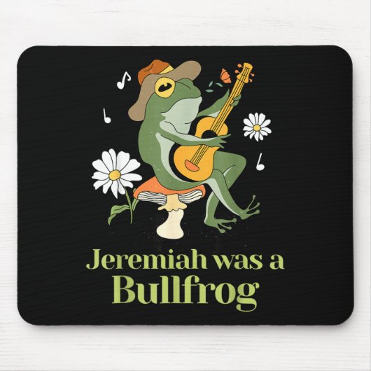 Frog Guitar-jeremiah Was Bullfrog Funny Saying  マウスパッド (正面)
