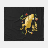 Frog Happy Essential Minimal Design フリースブランケット (正面(横))