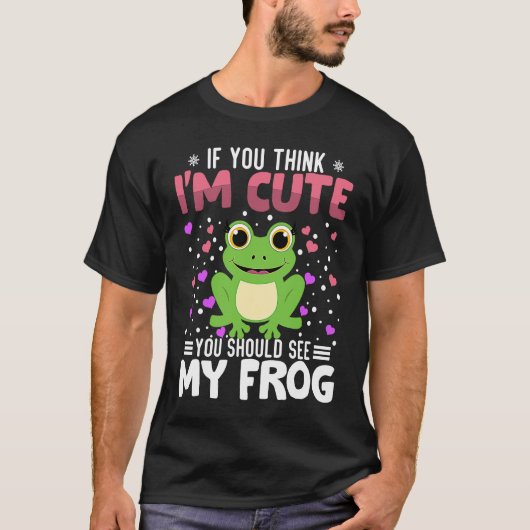 Frog Heart Valentine's Day Animal For Womens Kids Tシャツ (正面)