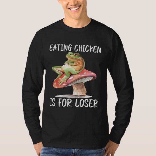 Frog Hunting Eating Chicken Frog Catching Tシャツ (正面)