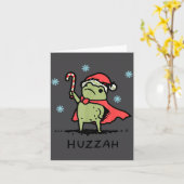 Frog Huzzah Frog Knight Funny Sword Meme Quote Chr カード (黄色い花)