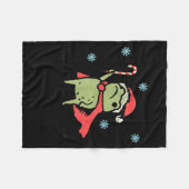 Frog Huzzah Frog Knight Funny Sword Meme Quote Chr フリースブランケット (正面(横))