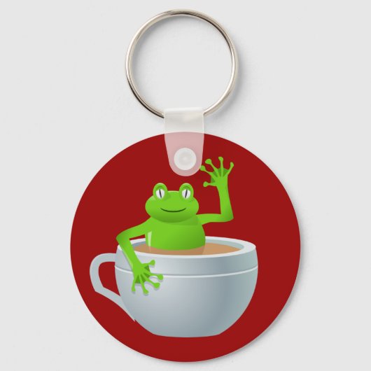 Frog in a Tea Cup Keychain キーホルダー (正面)