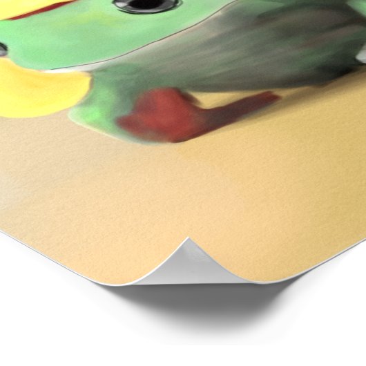 Frog in hat poster ポスター (角)