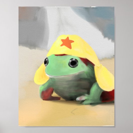 Frog in hat poster ポスター (正面)