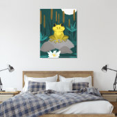 Frog in Midnight Pond Wall Art - Canvas キャンバスプリント (インサイチュ (寝室))