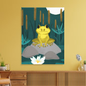 Frog in Midnight Pond Wall Art - Canvas キャンバスプリント (インサイチュ (リビング))