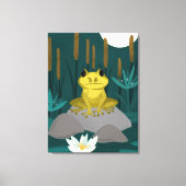 Frog in Midnight Pond Wall Art - Canvas キャンバスプリント (正面)