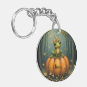 Frog Keychain Sitting on a Pumpkin キーホルダー (正面左)