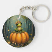Frog Keychain Sitting on a Pumpkin キーホルダー (裏面)