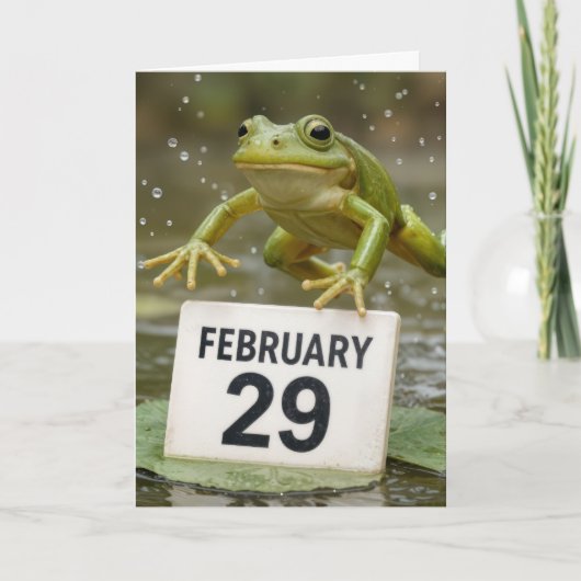 Frog Leap Year Birthday カード (正面)