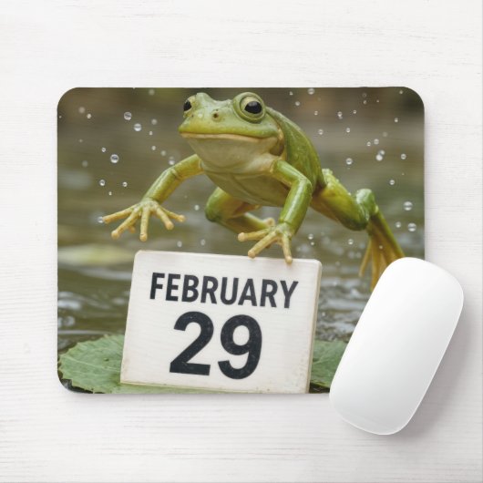 Frog Leaping Over February 29 Date マウスパッド (マウス)
