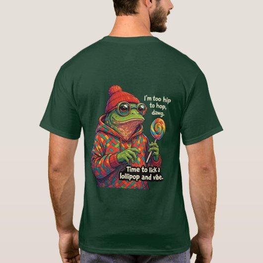 Frog licking a lollypop tシャツ (裏面)