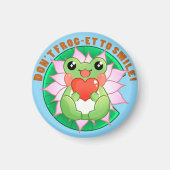 Frog Love – Cute Motivational Art マグネット (正面)