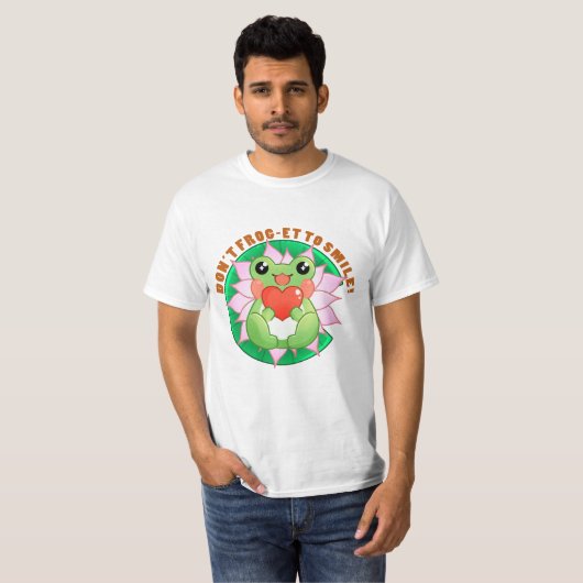 Frog Love – Cute Motivational Art Tシャツ (正面フル)