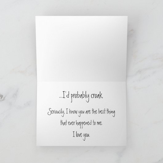 Frog Love Funny and Serious Paper Greeting Card カード (内部)