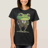 Frog man, mr frog, frog in suit, serious frog, fun tシャツ (正面)