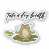 Frog Meditating Take A Deep Breath  シール (正面)