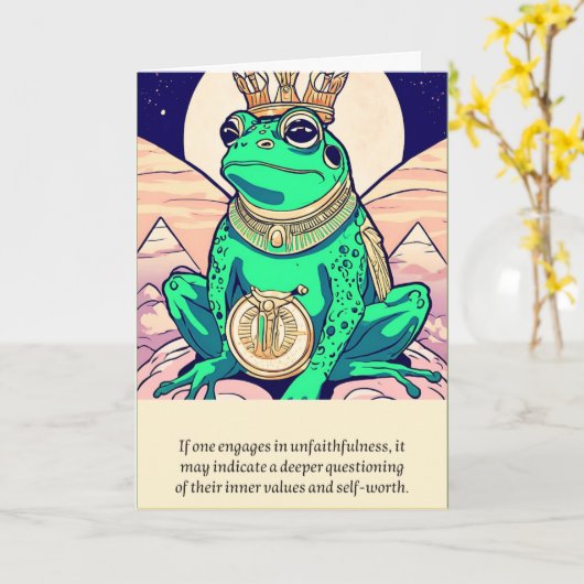 frog message happy birthday カード (黄色い花)