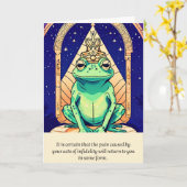 frog message happy birthday カード (黄色い花)