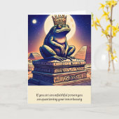 frog message happy birthday カード (黄色い花)