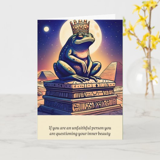 frog message happy birthday カード (黄色い花)