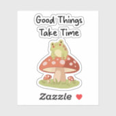 Frog Mushroom - Good Things Take Time Illustration シール (シート)