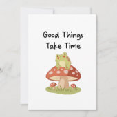 Frog Mushroom - Good Things Take Time Illustration 招待状 (正面)