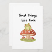 Frog Mushroom - Good Things Take Time Illustration 招待状 (正面/裏面)