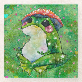 Frog named Clover ガラスコースター