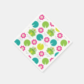 Frog & Nenupharシームレスパターン スタンダードカクテルナプキン (角)