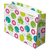 Frog & Nenupharシームレスパターン ラージペーパーバッグ (裏面アングル)