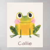 Frog Nursery Name Wall Art Print ポスター (正面)