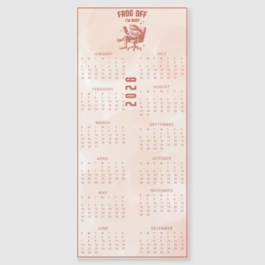 FROG Off I'm Busy  2026 Brown Frog Calendar (正面)