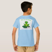Frog on a Lily Pad Kid's Light Blue T-Shirt Tシャツ (裏面フル)