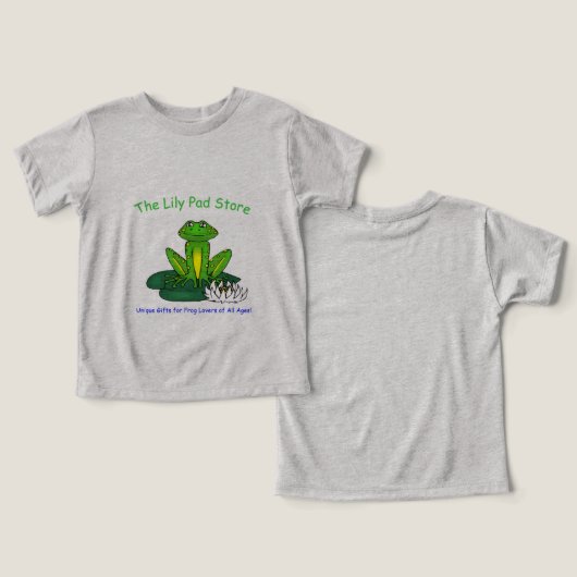 Frog on a Lily Pad Light Gray  (デザイン正面&裏面)